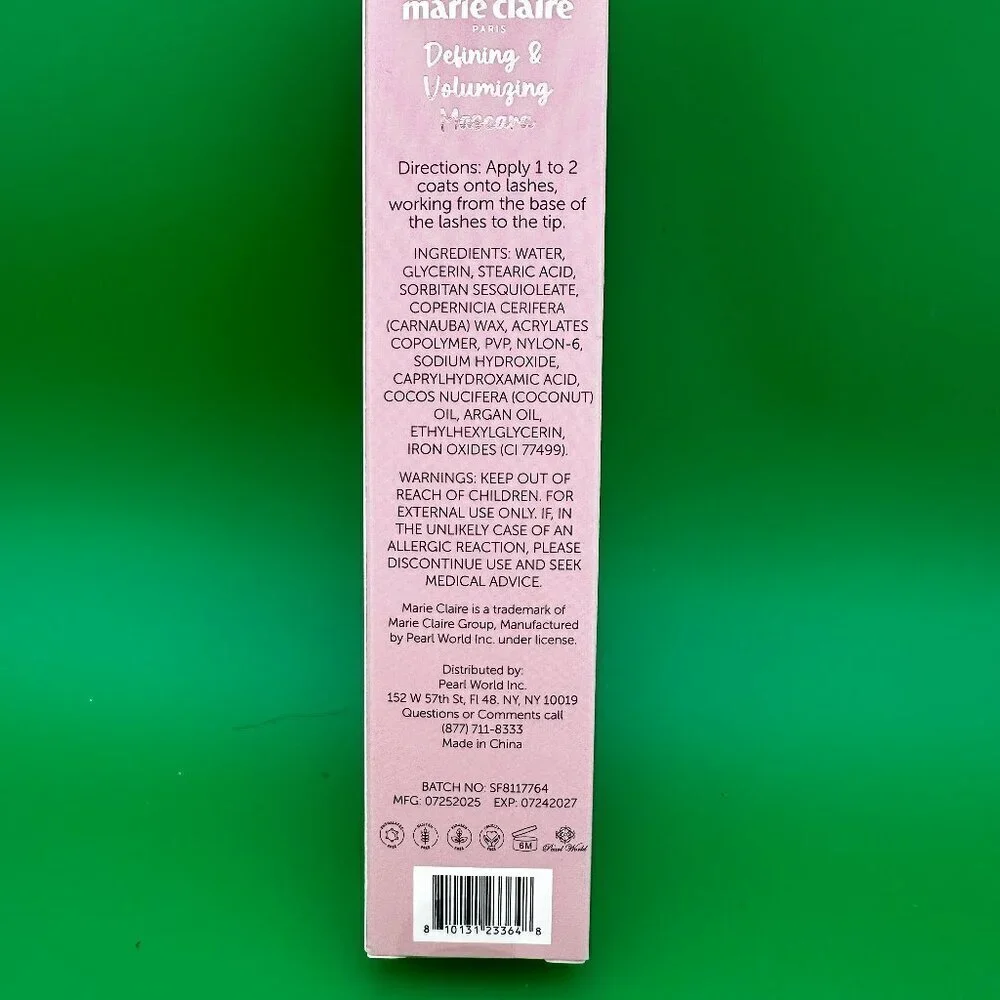MARIE CLAIRE PARIS- DELINING & VALUMIZING MASCARA - JET BLACK, EXP: 07/24/2027